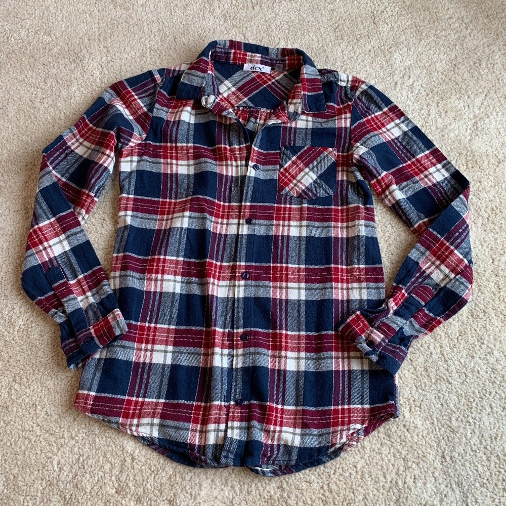 Dex Plaid flannel shirt girls 12